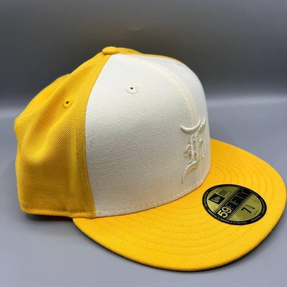 Fear Of God 7 5/8 Yellow White 59Fifty New Era Hat Fitted Cap FOG - Picture 3 of 7
